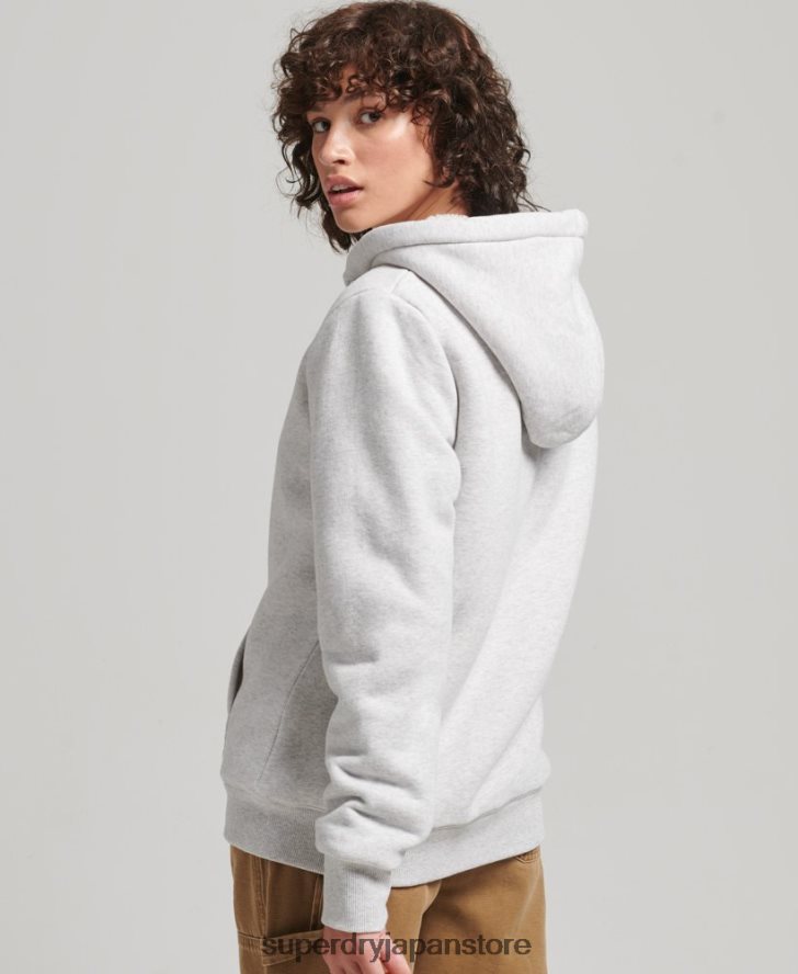 エッセンシャルボーグ裏地付きジップパーカー 女性 Superdry 衣類 ライトグレー 2J62PZ5752