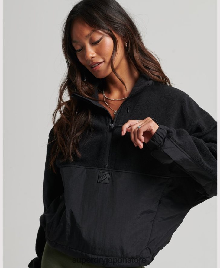 ハイテクハイブリッドフリース 女性 Superdry 衣類 黒 2J62PZ5756