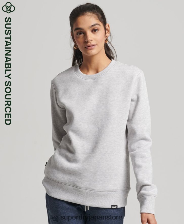 オーガニックコットン ヴィンテージ クルースウェットシャツ 女性 Superdry 衣類 ライトグレー 2J62PZ5758