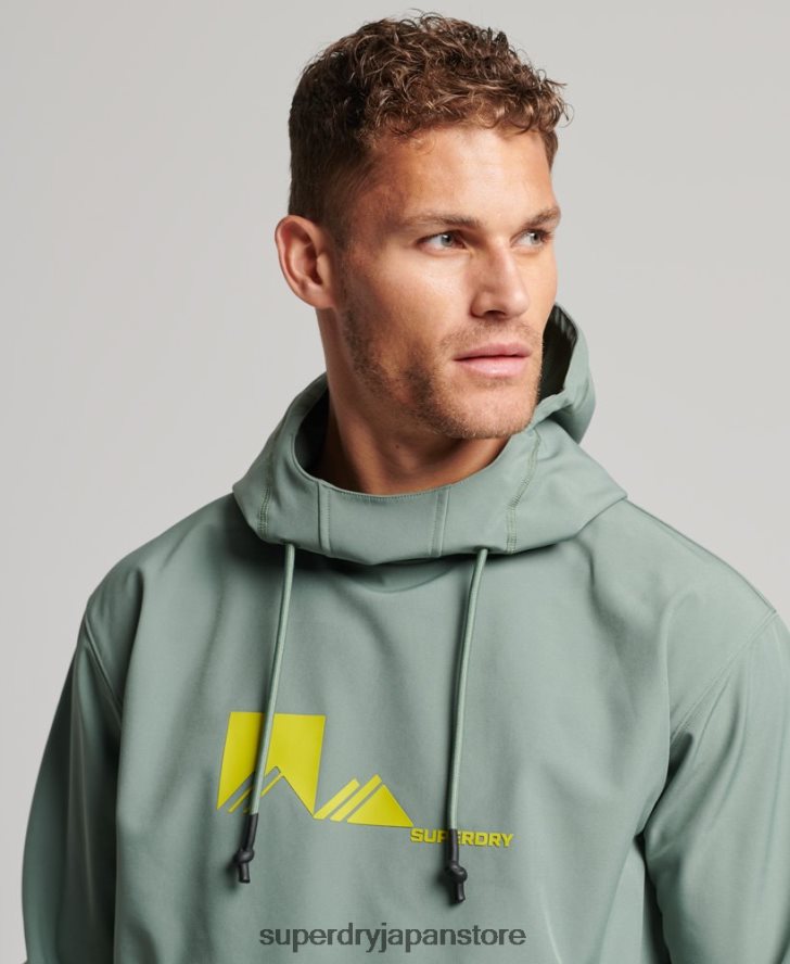 スノーテックパーカー 男性 Superdry 衣類 緑 2J62PZ575