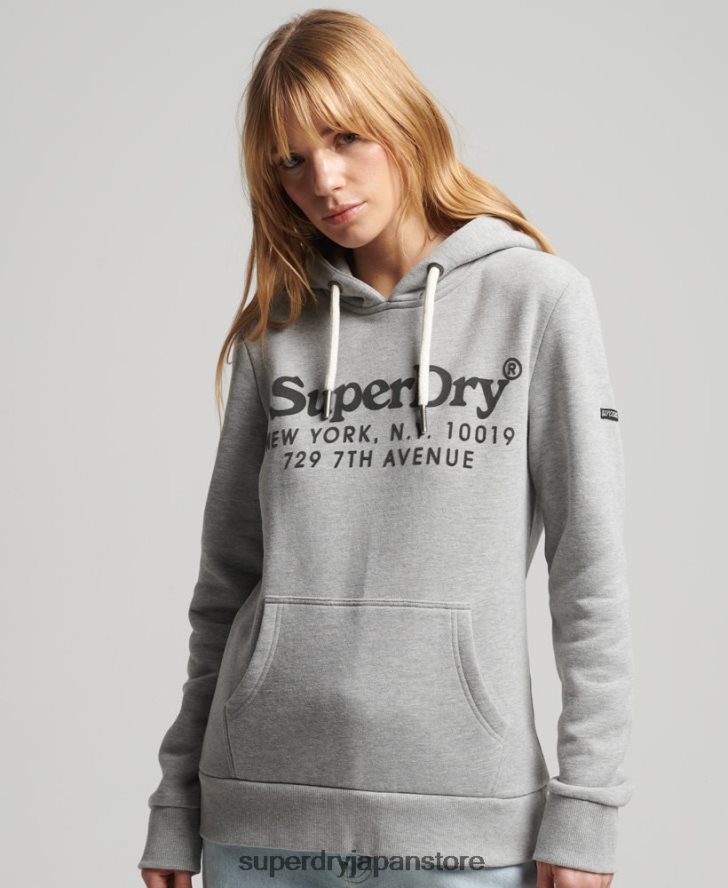 会場関心パーカー 女性 Superdry 衣類 グレー 2J62PZ5761