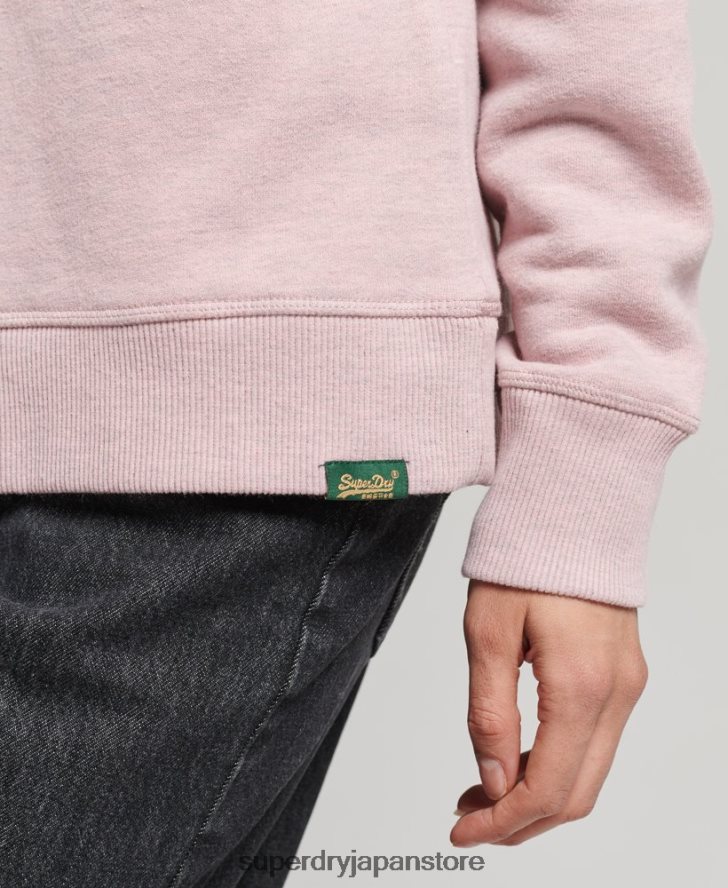 オーガニックコットン ヴィンテージロゴ クルースウェットシャツ 女性 Superdry 衣類 ピンク 2J62PZ5762