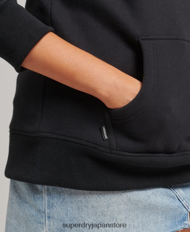 オーガニックコットン エッセンシャル ロゴ パーカー 女性 Superdry 衣類 黒 2J62PZ5766