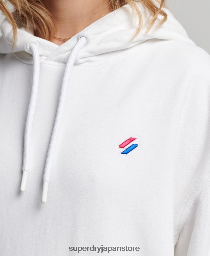 オーガニックコットン エッセンシャル オーバーサイズ パーカー 女性 Superdry 衣類 白 2J62PZ5768