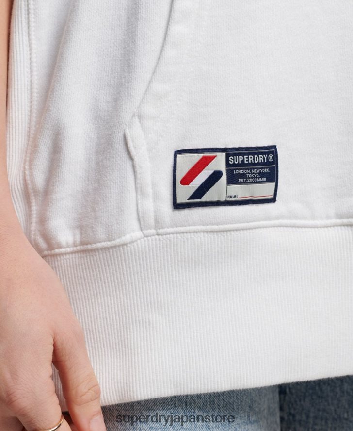 オーガニックコットン エッセンシャル オーバーサイズ パーカー 女性 Superdry 衣類 白 2J62PZ5768