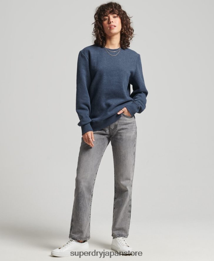 オーガニックコットン ヴィンテージロゴ クルースウェットシャツ 女性 Superdry 衣類 海軍 2J62PZ5769