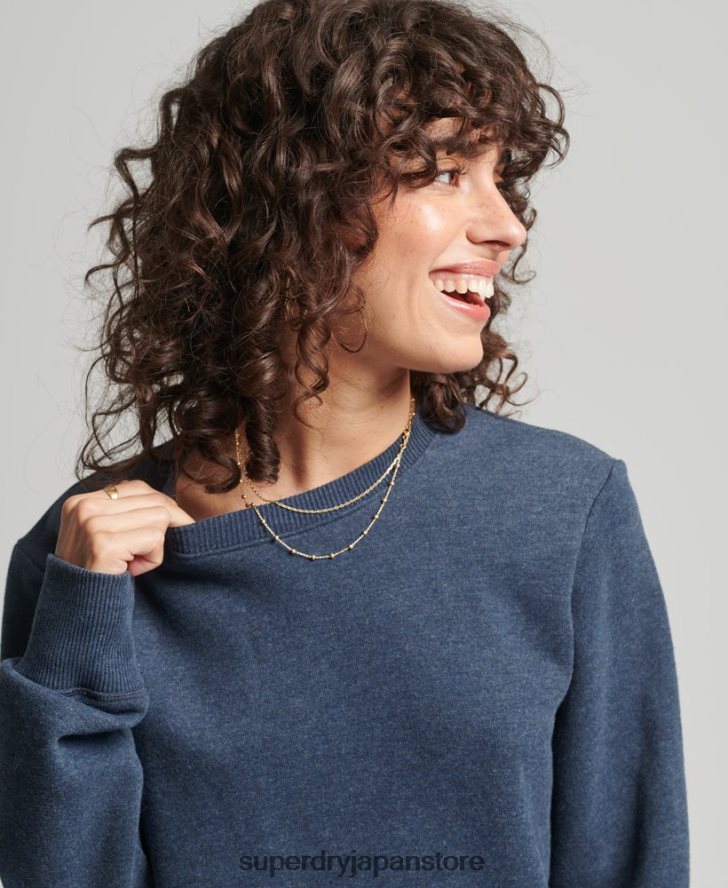 オーガニックコットン ヴィンテージロゴ クルースウェットシャツ 女性 Superdry 衣類 海軍 2J62PZ5769