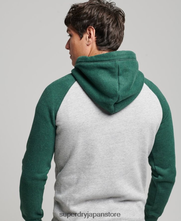 ヴィンテージロゴベースボールパーカー 男性 Superdry 衣類 緑 2J62PZ576