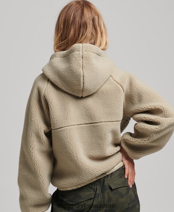 ボーグ ジップスルーパーカー 女性 Superdry 衣類 ベージュ 2J62PZ5771