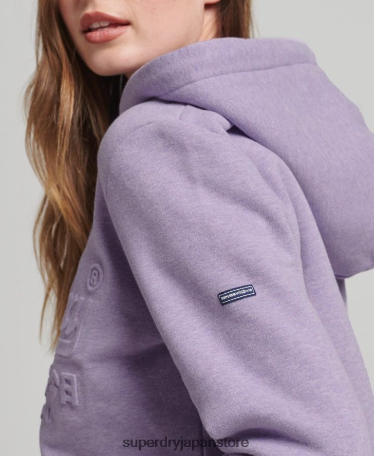 エンボスグラフィックロゴ パーカー 女性 Superdry 衣類 紫 2J62PZ5777