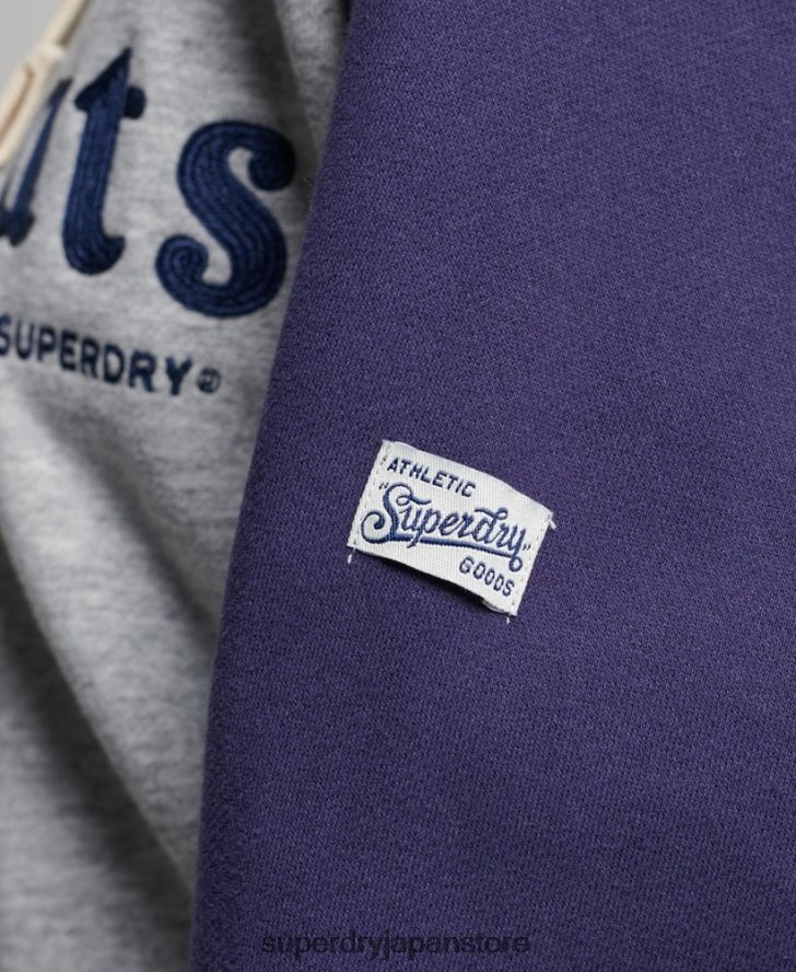 ヴィンテージカレッジラグランパーカー 女性 Superdry 衣類 グレー 2J62PZ5778