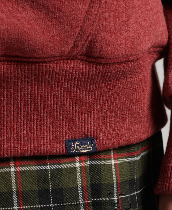 エッセンシャルボーグ裏地付きジップパーカー 女性 Superdry 衣類 赤 2J62PZ5779