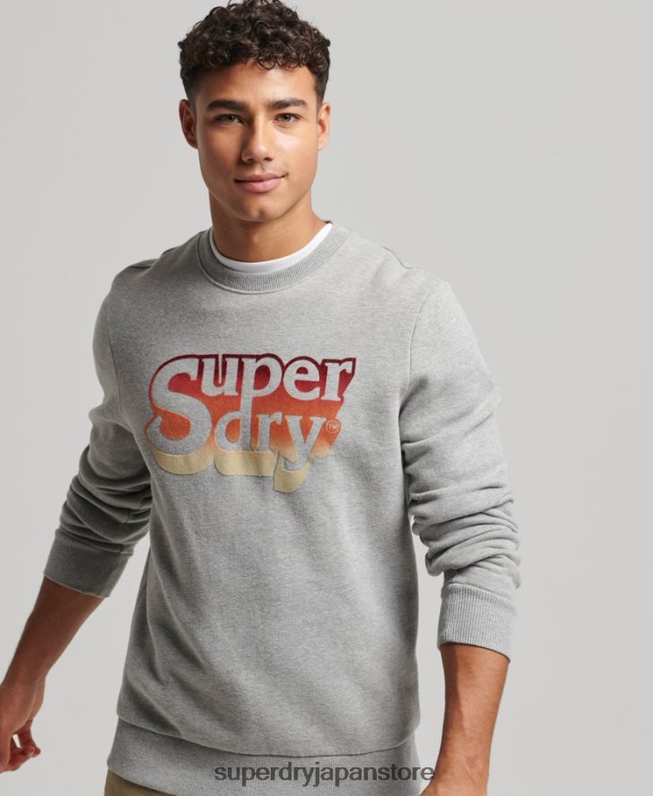 ヴィンテージシャドウクルー 男性 Superdry 衣類 ライトグレー 2J62PZ578