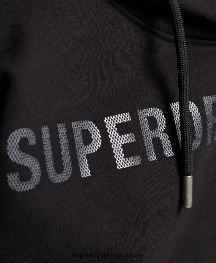 インディペンデントロゴフォイルクロップパーカー 女性 Superdry 衣類 黒 2J62PZ5780