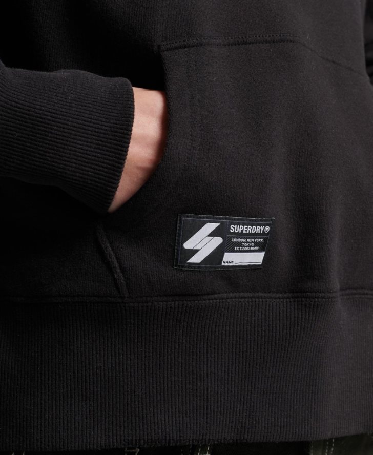 インディペンデントロゴフォイルクロップパーカー 女性 Superdry 衣類 黒 2J62PZ5780