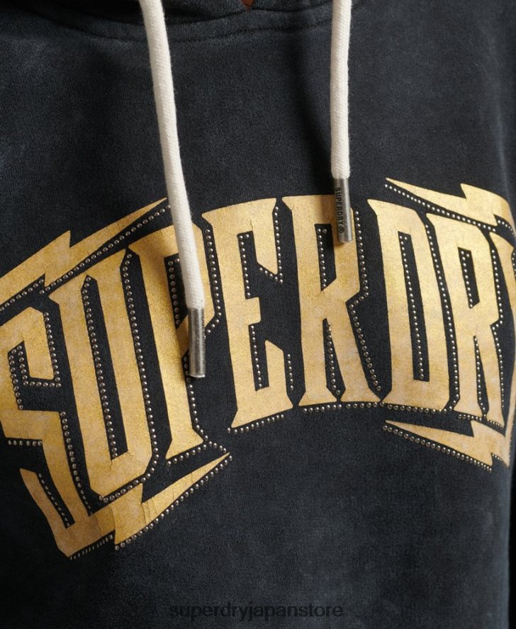 ブランドマークメタルパーカー 女性 Superdry 衣類 黒 2J62PZ5783