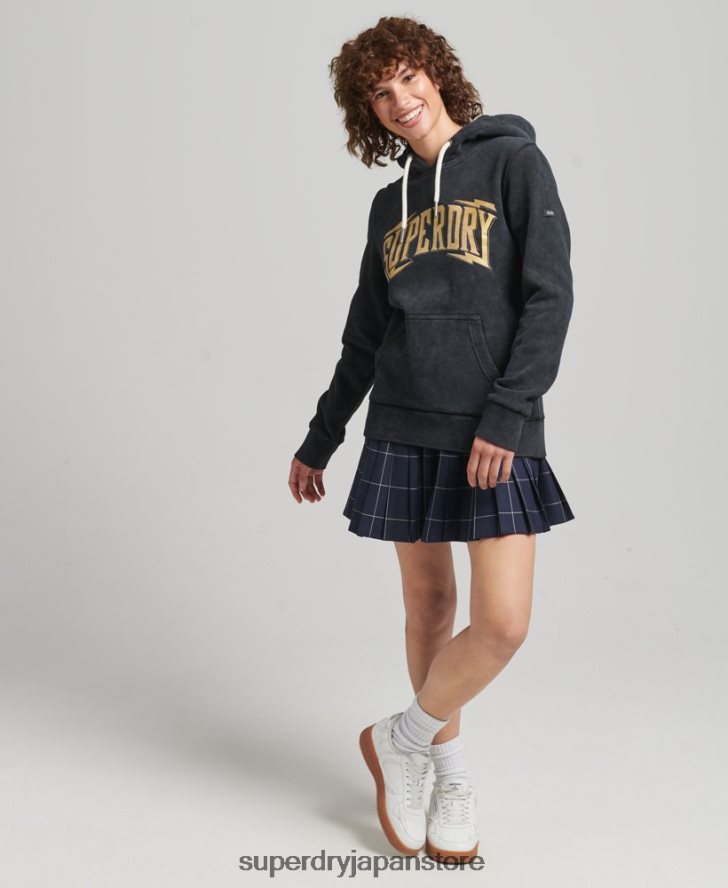 ブランドマークメタルパーカー 女性 Superdry 衣類 黒 2J62PZ5783