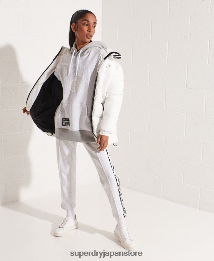 バーシティアーチ オーバーサイズ パーカー 女性 Superdry 衣類 ライトグレー 2J62PZ5784
