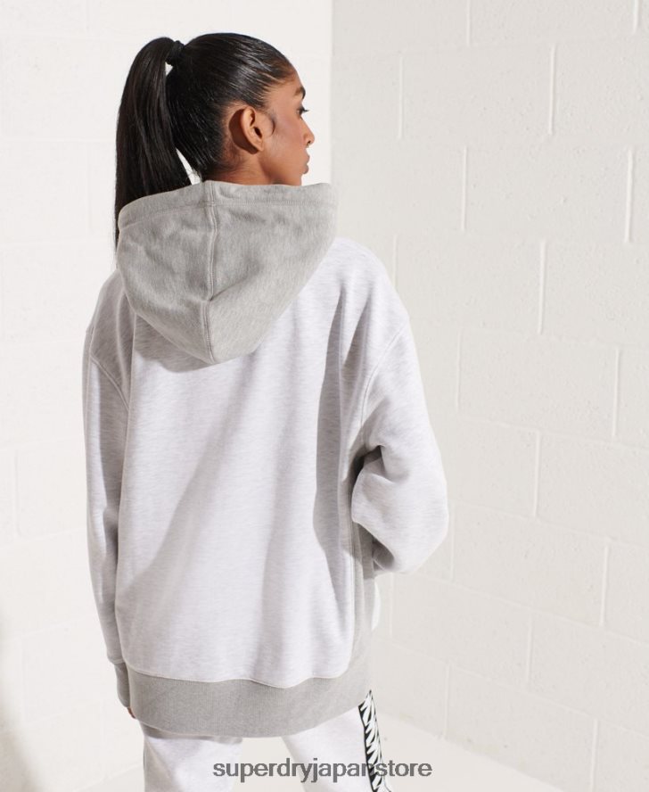 バーシティアーチ オーバーサイズ パーカー 女性 Superdry 衣類 ライトグレー 2J62PZ5784