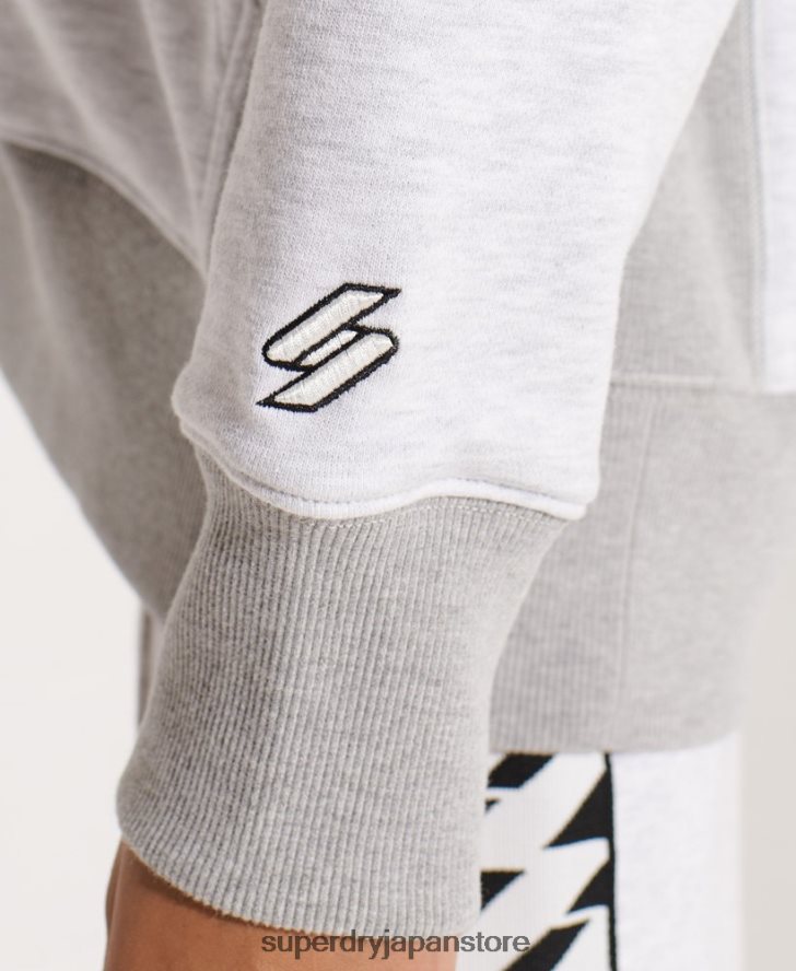 バーシティアーチ オーバーサイズ パーカー 女性 Superdry 衣類 ライトグレー 2J62PZ5784