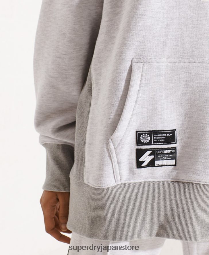 バーシティアーチ オーバーサイズ パーカー 女性 Superdry 衣類 ライトグレー 2J62PZ5784