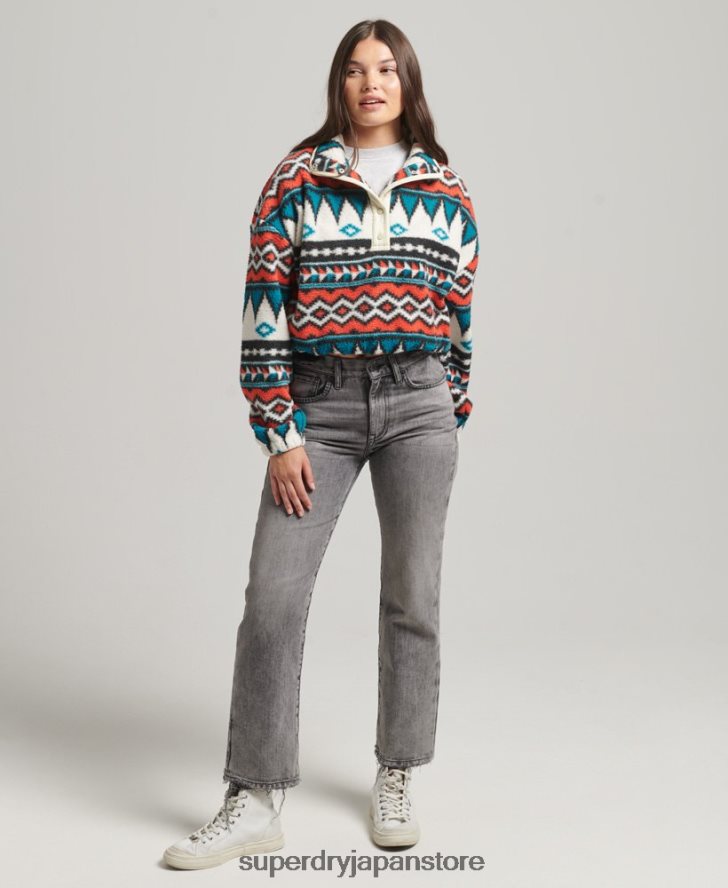 プリントハーフジップフリーストップ 女性 Superdry 衣類 マルチ 2J62PZ5785
