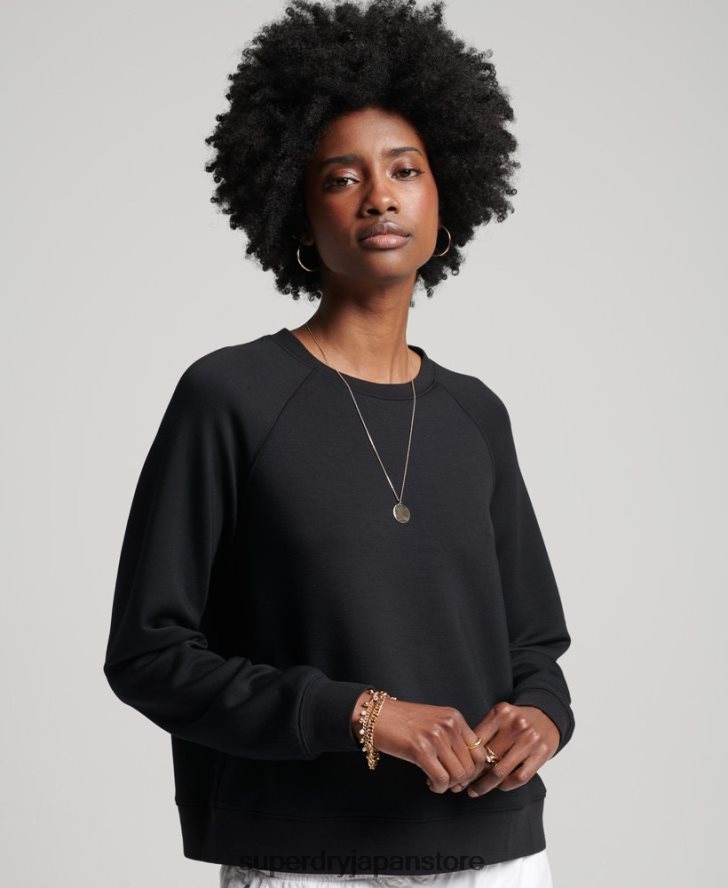 モーダルクルースウェットシャツ 女性 Superdry 衣類 黒 2J62PZ5788