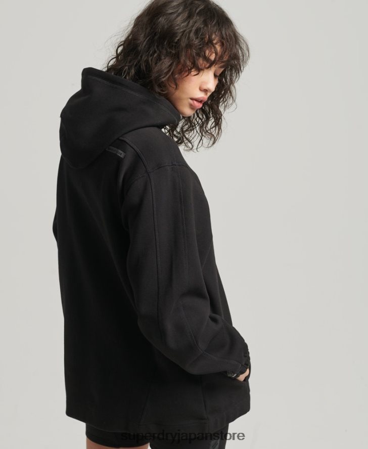 コードテック オーバーサイズ パーカー 女性 Superdry 衣類 黒 2J62PZ5789