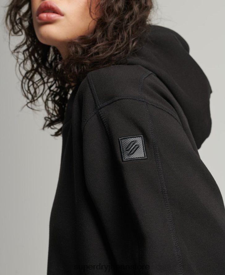 コードテック オーバーサイズ パーカー 女性 Superdry 衣類 黒 2J62PZ5789