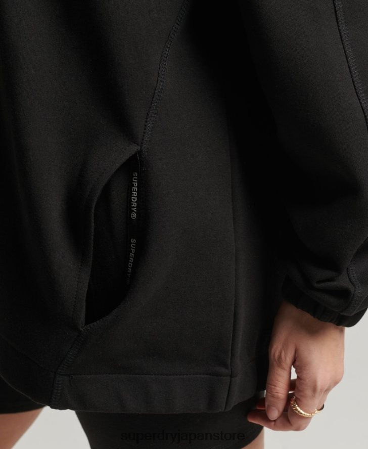 コードテック オーバーサイズ パーカー 女性 Superdry 衣類 黒 2J62PZ5789