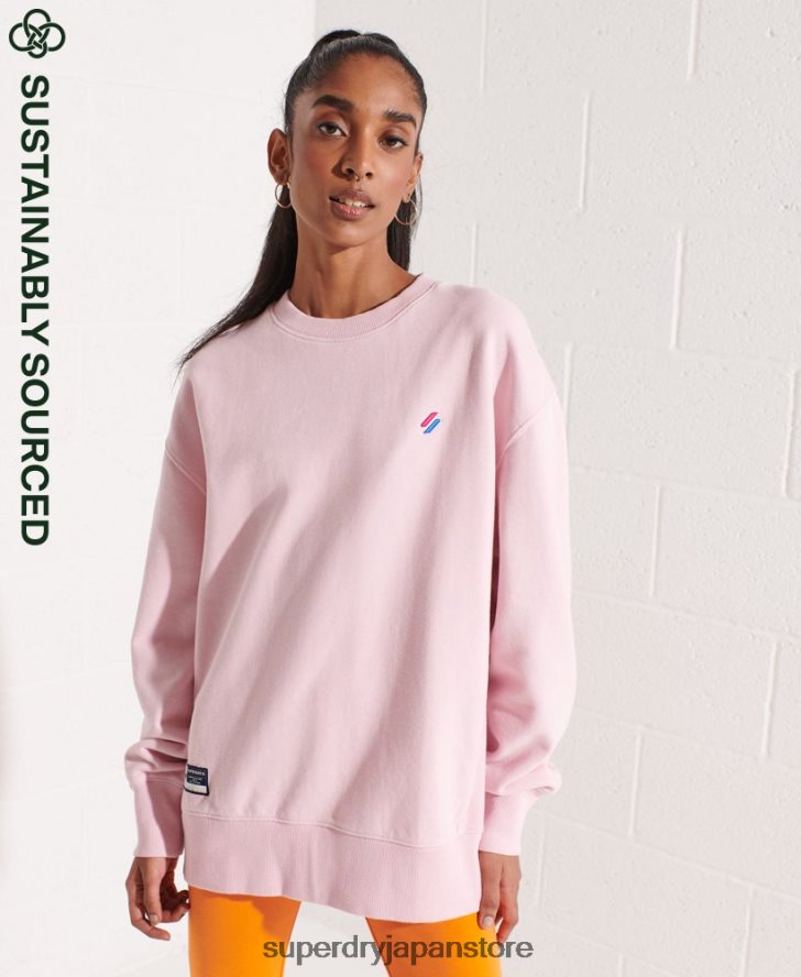 オーガニックコットン エッセンシャル クルー スウェットシャツ 女性 Superdry 衣類 ピンク 2J62PZ5792