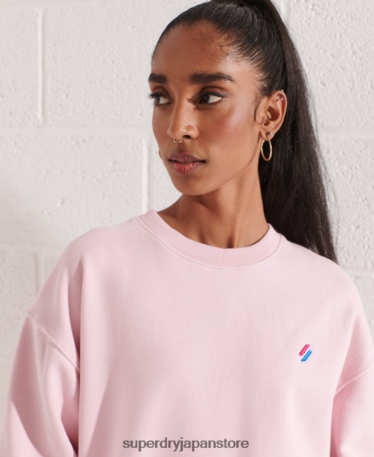 オーガニックコットン エッセンシャル クルー スウェットシャツ 女性 Superdry 衣類 ピンク 2J62PZ5792