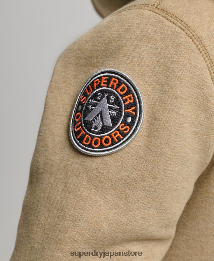 オーガニックコットン ブラックベア ボーグ ジップパーカー 女性 Superdry 衣類 黄褐色 2J62PZ5793