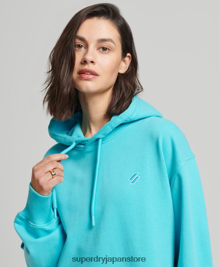 コードエッセンシャルオーバーサイズパーカー 女性 Superdry 衣類 ターコイズ 2J62PZ5796
