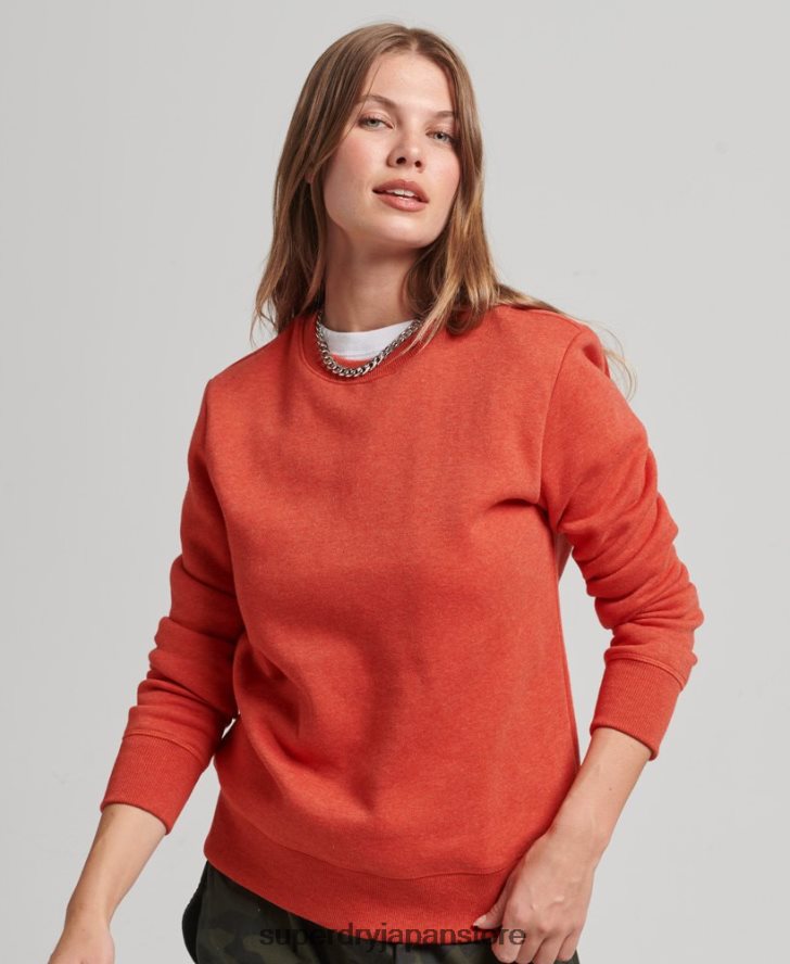 オーガニックコットン エッセンシャル ロゴ クルー スウェットシャツ 女性 Superdry 衣類 オレンジ 2J62PZ5799
