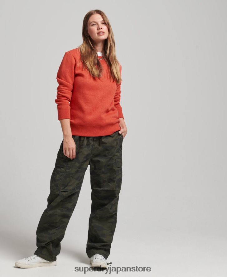 オーガニックコットン エッセンシャル ロゴ クルー スウェットシャツ 女性 Superdry 衣類 オレンジ 2J62PZ5799