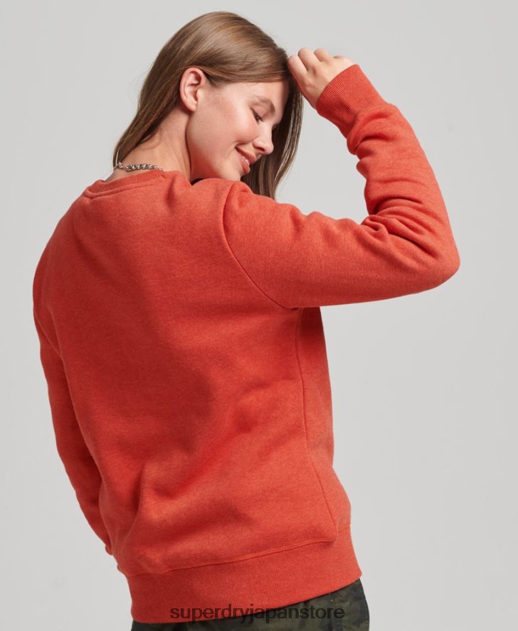 オーガニックコットン エッセンシャル ロゴ クルー スウェットシャツ 女性 Superdry 衣類 オレンジ 2J62PZ5799