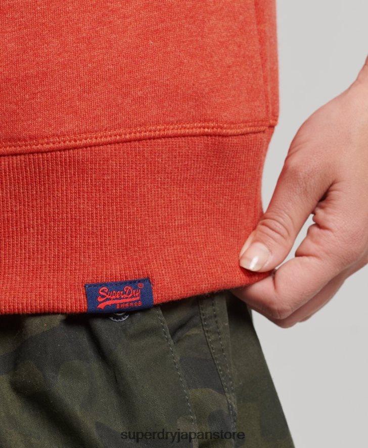 オーガニックコットン エッセンシャル ロゴ クルー スウェットシャツ 女性 Superdry 衣類 オレンジ 2J62PZ5799