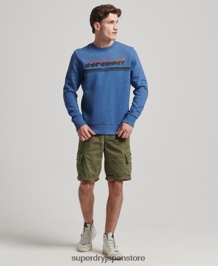 ヴィンテージシャドウクルー 男性 Superdry 衣類 海軍 2J62PZ579