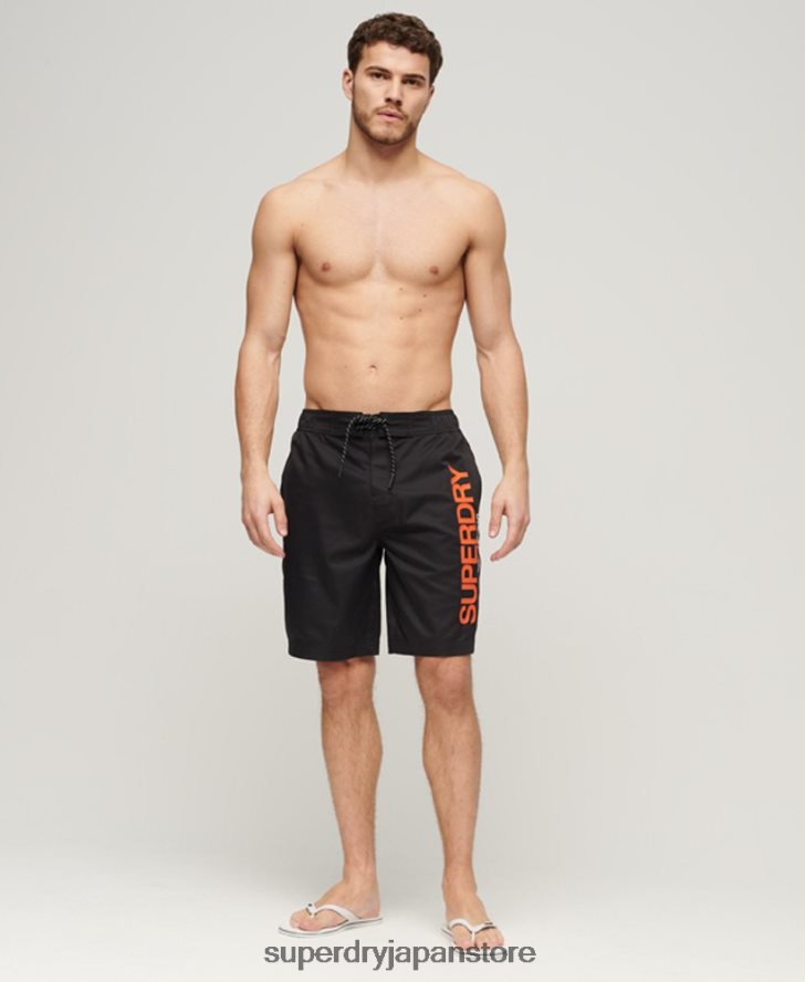 スポーツウェアリサイクルボードショーツ 男性 Superdry 衣類 黒 2J62PZ57