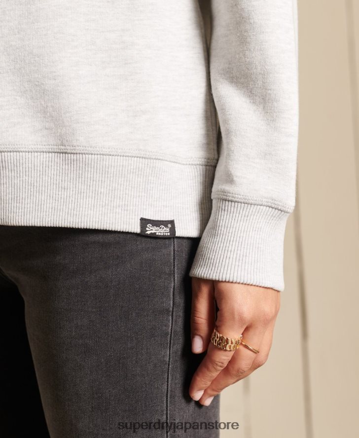 オーガニックコットン ヴィンテージロゴ クルースウェットシャツ 女性 Superdry 衣類 ライトグレー 2J62PZ5800