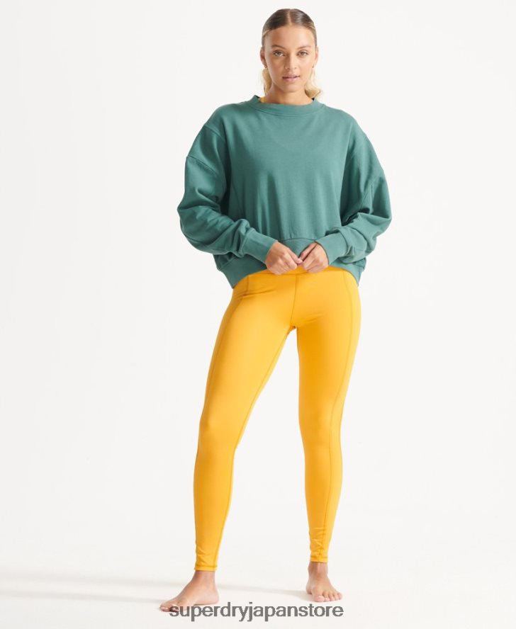オーガニックコットン フレックス バットウィング クルー スウェットシャツ 女性 Superdry 衣類 緑 2J62PZ5806