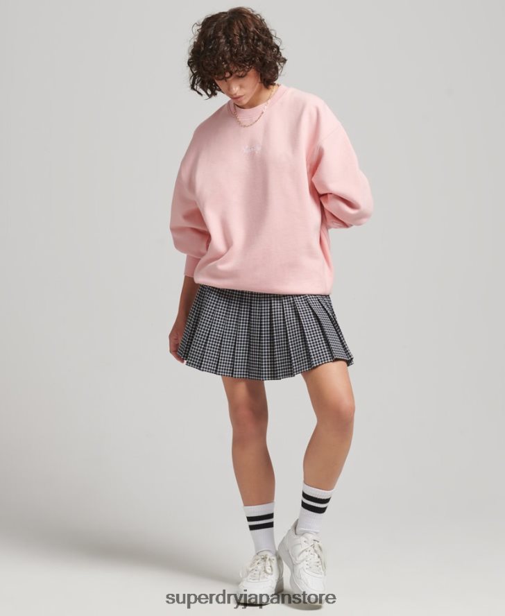 ヘリテージ オーバーサイズ エンブロイダリー クルースウェットシャツ 女性 Superdry 衣類 ピンク 2J62PZ5808
