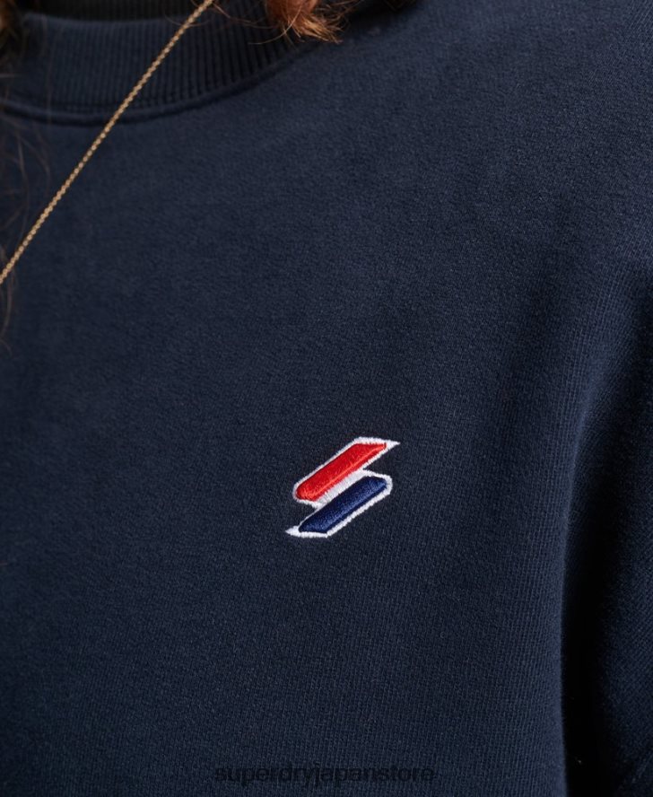 オーガニックコットン エッセンシャル クルー スウェットシャツ 女性 Superdry 衣類 海軍 2J62PZ5809