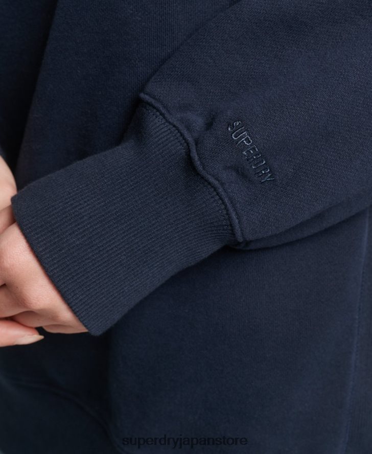 オーガニックコットン エッセンシャル クルー スウェットシャツ 女性 Superdry 衣類 海軍 2J62PZ5809