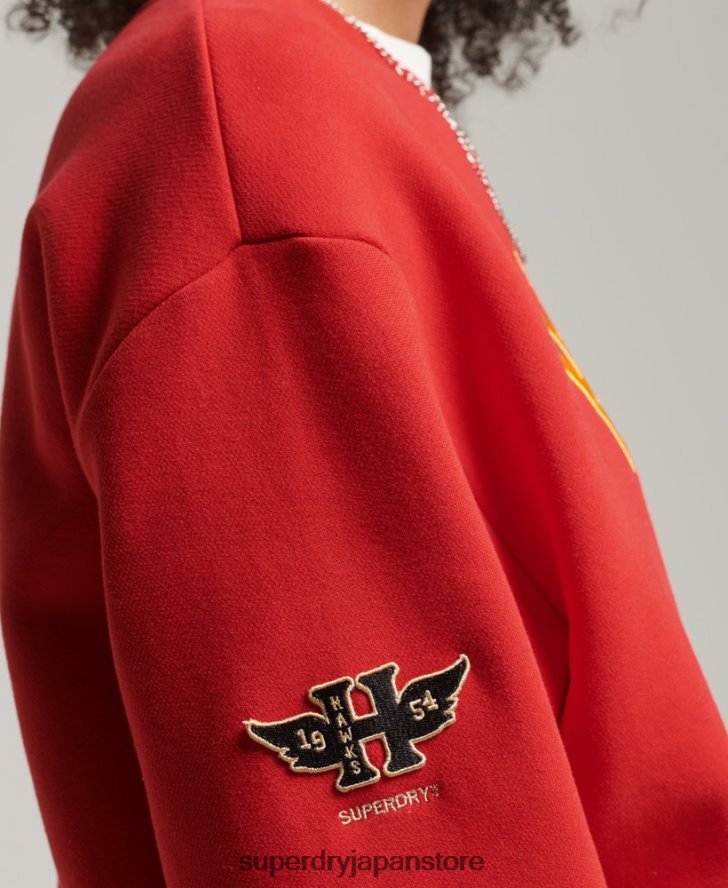 ヴィンテージ カレッジ クルー スウェットシャツ 女性 Superdry 衣類 赤 2J62PZ5810