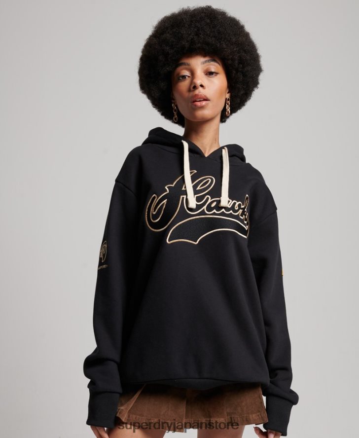 ヴィンテージカレッジパーカー 女性 Superdry 衣類 黒 2J62PZ5811