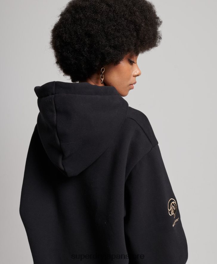 ヴィンテージカレッジパーカー 女性 Superdry 衣類 黒 2J62PZ5811