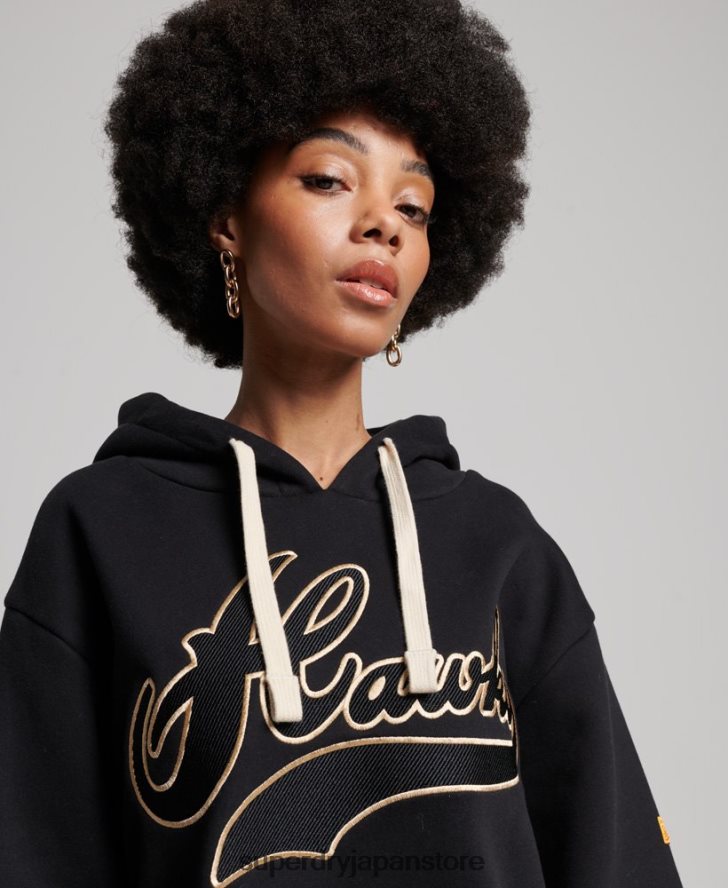 ヴィンテージカレッジパーカー 女性 Superdry 衣類 黒 2J62PZ5811