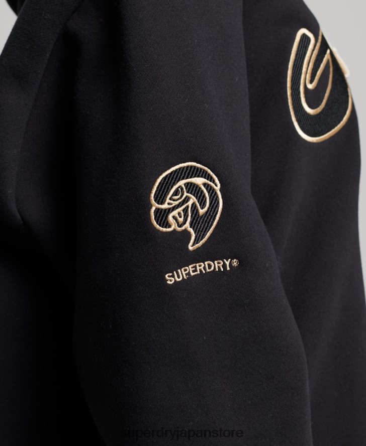 ヴィンテージカレッジパーカー 女性 Superdry 衣類 黒 2J62PZ5811